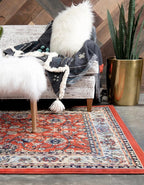 Rugs.com Yasmin Collection Rug – 6' x 9' Terracotta Medium Rug Perfect for Bedrooms, Dining Rooms, Living Rooms