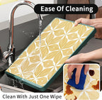 Shelf Liners for Kitchen Cabinets 12in x 30FT, Non Adhesive Cabinet Liner Strong Non-Slip Golden Leaf Drawer Liner, Easy to Clean for Shelf, Cabinet with Knife and Tape Measure