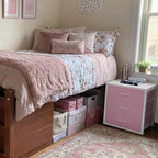 BOLUO Closet Drawers Pink 3 Drawer Dresser for Closet Organizers and Storage Bedroom Dorm Modern