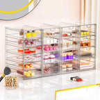 YFXCVSL Acrylic Makeup Organizer with 31 Drawers, 6 Pack Clear Storage Drawers, Bathroom Makeup Organizer for Palettes, Cosmetic, and Beauty Supplies,Ideal for Vanity, Cabinet,Desk Organization