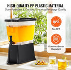 VEVOR Beverage Dispenser, 3 Gallon Drink Dispenser for Parties, Plastic Juice Dispenser with Stand Spigot Lid, Iced Tea Lemonade Juice Water Dispenser, for Restaurants, Hotels, Parties
