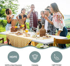 ZENY 6ft Folding Table, Portable Picnic Table, Plastic Table for Indoor Outdoor Picnic, Party, Camping, Heavy Duty Fold-up Table with Handle, White