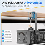 Cable Management Under Desk Tray, No Drill Cable Management Box With Clamp for Wire Organization, Cord Organizer for Office, Home - No Damage to Desk (Black)