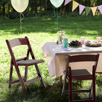 VINGLI Resin Folding Chairs with Cushion, Foldable Plastic Chair with Comfortable Padded Seats, Perfect for Event Party Indoor Outdoor, Reddish Brown, 8 PC