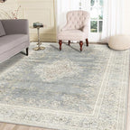 8x10 Area Rug Non Slip Boho Large Rug Entryway Indoor Mat Machine Throw Bedside Rug for Living Room Bedroom Kitchen (Beige Grey)