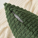 Kevin Textile 14x36 Inch Long Lumbar 1 Pack Boho Decorative Throw Pillow Cover Soft Striped Corduroy Rectangle Cushion Case Farmhouse Solid Color Accent for Living Room Couch Sofa Bed, Moss Green