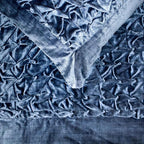 The HomeCentric Blue Bed Runner for King/Queen/Twin Velvet Decorative Bed Scarf 53"x18" Bed Runner Without Pillow Cover, Solid Bed Scarf Bedroom Décor Accent - Sapphire Knots