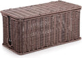 Large Cable Management Box, Handwoven Imitation Rattan Cord Organizer Cord Hider Box, Desk Cord Management Box to Hide Cords and Power Strips, 13.5" L x 6.2" W x 6" H, Dark Brown