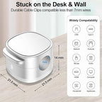 6 Pack,Magnetic Cable Clips & Silicon Cable Ties,[Cable Smooth Adjustable Under Desk Organizer],Cable Management,Cord Holder-Desk Stand Cable Organizer Holding,Adhesive for Home Cable Keeper