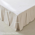 BISELINA French Linen Pleated Bed Skirt, 14" Tailored Draped Natural Linen-Cotton Blend Basic Dust Border Soft Comfort Farmhouse Bedding (14" Queen, Linen)