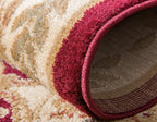 Rugs.com Chateau Collection Rug – 7' Round Red Medium Rug Perfect for Kitchens, Dining Rooms