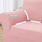 LURKA Stretch Oversized Sofa Slipcovers 1 Piece Couch Covers for 3 Cushion Couch Sofa Furniture Protector Full Sofa Covers with Elastic Bottom for Kids and Pet (X-Large, Pink)