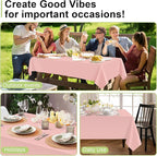 QIKSION Blush Pink Plastic Table Cloth Disposable 12 Pack, 54 x 108 Inch Tablecloths for Valentines, Easter, Mothers Day Decorations, Baby Shower Birthday Party, Rectangle Table Cover