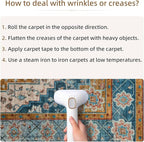 YJ.GWL Area Rugs for Living Room 5x7 Machine Washable Rugs, Non Slip Floral Vintage Rug Indoor Carpet, Stain Resistant Large Rug for Bedroom Dining Room, Brown Blue