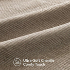 a moment Pack of 2 Decorative Chenille Throw Pillow Covers with Twill Cushion Covers for Sofa Living Room Couch Bed 12x20 Inch Light Brown