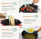 26 Pcs Silicone Cooking Utensils Set with Holder, BPA Free Kitchen Utensils Set for Cooking, 446°F Spatulas Silicone Heat Resistant Wooden Handle Spoon Tongs Non-stick Kitchen Gadgets (Light Green)
