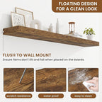 fuqing Floating Shelves for Wall, Wall Mounted Wood Floating Shelf