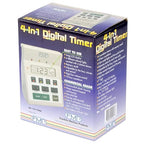 FMP Digital 4 Channel Commercial Kitchen Countdown Timer, Water Resistant, 7-inch Height, White