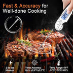 Digital Instant Read Meat Thermometer Digital for Grilling and Cooking - ANDAXIN Waterproof Ultra-Fast Thermometer with Backlight&Calibration&Foldable Probe for Kitchen,Deep Fry,BBQ,Grill-Black/White