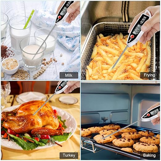 Meat Food Thermometer, Digital Candy Cooking Thermometer, Kitchen Cooking Thermometer Instant Read for BBQ Grill, Oil, Milk, Bath Water, Deep Fry, Candle Temperature
