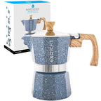 GROSCHE Milano Stovetop Espresso Maker Moka Pot 6 espresso Cup, 9.3 oz Blue