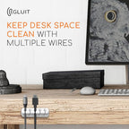 GLUIT Cord Organizer for Desk, Cable Holder for Nightstand, Charger Organizer, Adhesive Desktop Wire Clips, Multislot Cable Management, Table Organizer Accessories - 5 Pack, 15 Slots, White