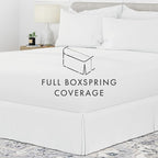 Linen Market Bed Skirt - Ultra Soft Microfiber - Easy Fit with 14 Inch Tailored Drop - Hotel Quality, Shrinkage & Fade Resistant - Bed Cover - Full Size Bed Skirts - Bedroom Décor - (Full, White)
