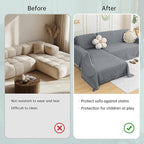 MYSKY HOME Couch Cover for Sectional Sofa, 2 Pieces Couch Covers for L Shape Sofa Geometrical Sofa Slipcovers for 2-3 Cushion Couch Sofa Throws for Pets, Kids (71"x118"+71"x118", Frost Grey)