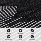 Rugshop Bohemian Stripe Stain Resistant High Traffic Living Room Kitchen Bedroom Dining Home Office Area Rug 2' x 3' Black
