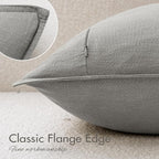 EMEMA Decorative Linen Throw Pillow Covers 26x26 Inch Light Grey Boho Farmhouse Neutral Couch Throw Pillows for Bed Pack of 2 Accent Pillowcase Modern Sofa Cushion Livingroom Home