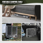 REDCAMP 36x24 Folding Grill Table for Outside, Lightweight Portable Metal Aluminum Outdoor Grill Table with Adjustable Height Legs, Great for Camping Picnic Cooking BBQ, Silver 3ft