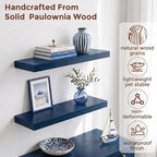 fuqing 20 Inch Floating Shelves | 6.7 Inch Deep Dark Blue Floating Shelves
