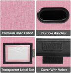 BALEINE File Organizer Box with Lid, Collapsible File Folder Organizer with Plastic Slide, Hanging File Folder Box for Office Document Storage (2 Pack, Pink)