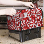 Red And White Christmas Candy Canes 4 Slice Toaster Cover, Waterproof Toaster Dust Cover Bread Maker Protective Cover For Small Kitchen Appliance Dining Room Table Home Decor Gifts
