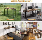 JOYMOOP 31.5" Folding Desk - Brown, No Assembly Small Foldable Desk for Home, Office, Wooden Top Folding Computer Desk for Working, Writing, Studying