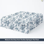 Cottington Lane Ruffled Bed Skirt Twin Size with Split Corner, Brushed Microfiber Hotel Quality Dust Ruffle, 15 Inch Drop Gathered Bedskirt, Soft, Stylish, Shrink & Fade Resistant, Blue Floral Bliss