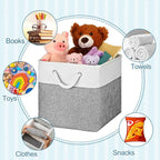 meekoo 8 Pack Collapsible Storage Bins Fabric Storage Bins Polyester Fabric Baskets with Handles Linen Closet Organizer for Shelf Home Closet Towels Toys(12 x 12 x 12 in,Gray White)
