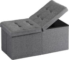 30-INCH Ottoman with Storage, Footrest Storage Bench, End of Bed Bench Coffee Table for Living Room, Bedroom, Entryway (Gray)