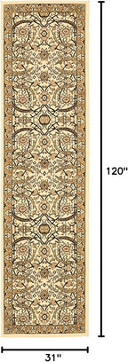 Unique Loom Espahan Collection Area Rug - Cape Cod (2' 7" x 10' Runner, Ivory/ Beige)