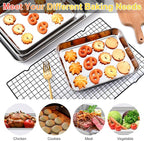 Gdotmely Baking Sheet Set, 4 Pack, 9 10 12 16 Inch