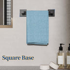RUACQ Hand Towel Holder, 9 Inch Hand Towel Bar for Bathroom Wall Mounted, 304 Stainless Steel Towel Rack with Square Base(Matte Black)