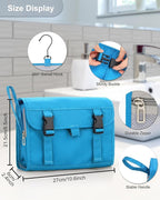 Relavel Travel Hanging Toiletry Bag for Women Men, Large Cosmetic Bags with Compartments, Water-resistant Travel Organizer for Accessories, Shampoo, Full Sized Container, Toiletries (Blue)