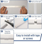 Bates- Cord Cover Raceway Kit, 157in Cable Hider, Cord Covers for Wires on Wall, Wire Covers for Cords, Cord Hider Wall, Wire Hiders for TV on Wall, Cable Cover, Wire Hider, 15.7in X W0.9in X H0.6in