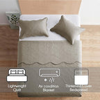 IR Imperial Rooms 10 Pack Twin Quilt Bedding Set (68" x 86") - Bulk Wholesale for Hotels, Guest Bedroom & Airbnbs - Lightweight Microfiber Reversible Floral Embossed Quilts Bedspreads (Beige)