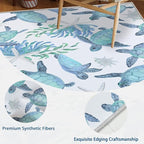 Tritard Coastal Sea Turtles Hallway Runner Rug 2x6 Beach Themed Starfish Area Rug Runner Non-Slip Washable Entryway Doormat Indoor Entrance Carpet for Kitchen Bathroom Laundry Bedroom Living Room