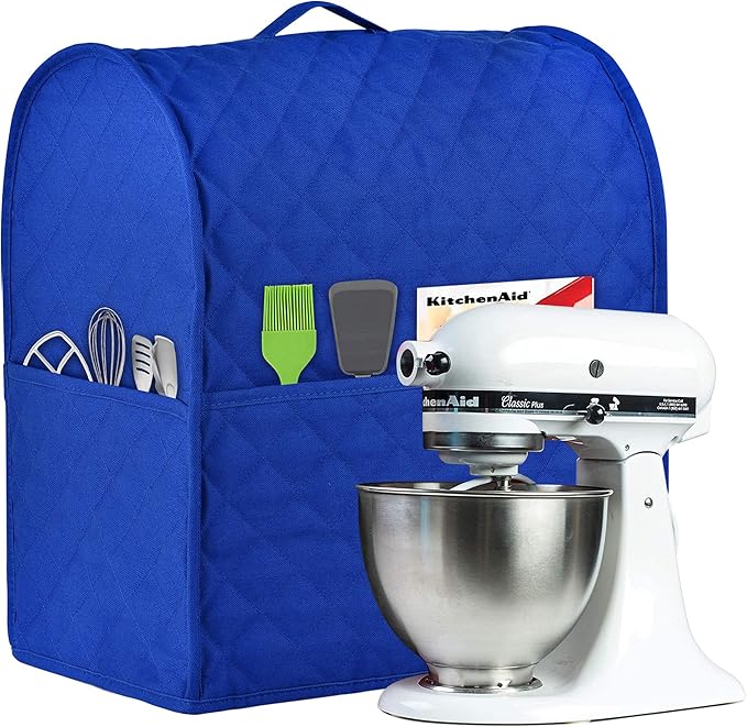 Stand Mixer Cover compatible with Kitchenaid Mixer, Fits All Tilt Head & Bowl Lift Models,The Fabric Is Pure Cottot,Fine, Soft, Not Easy to Fade, Not Easy To Pilling. (Fits for 6-8 Quart, Blue)