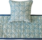 The HomeCentric King/Queen/Twin Blue Decorative CA King 86"x18" Bed Runner Without Pillow Cover, Indigo, Printed & Quilted Bed Scarf on Suede Fabric - Indigo Centric