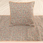 The HomeCentric King Queen Twin Beige & Multicolor Luxury CA King 86"x18" Bed Runner Without Pillow Cover, Chevron Embroidery Bed Scarf on Jacquard Embroidered Fabric - Happy Chevy