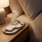 YKAJO Oval Real Marble Tray for Bathroom Kitchen Counter Stone Decorative Vanity Tray for Dresser Perfume Heavy Catchall Organizer for Soap Jewelry (Carrara White, 11.8" x 5.9")