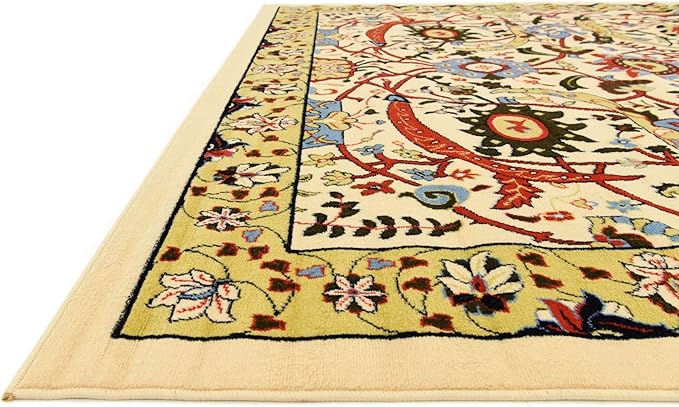 Unique Loom Espahan Collection Area Rug - Cape Cod (8'Square, Cream/ Black)